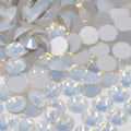 White Opal non-hotfix flatback glass rhinestones — milky opalescent finish