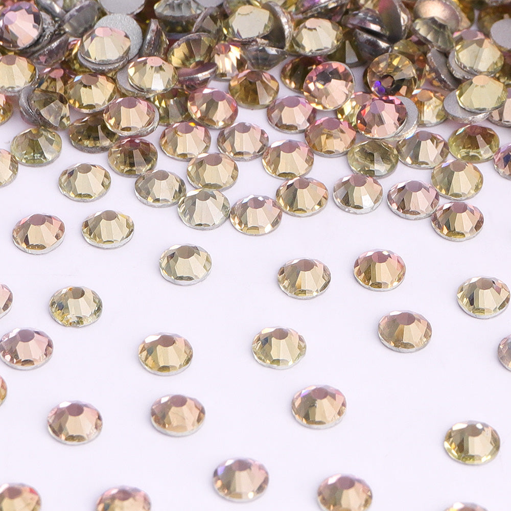 Silk Light non-hotfix flatback glass rhinestones — soft matte silk finish