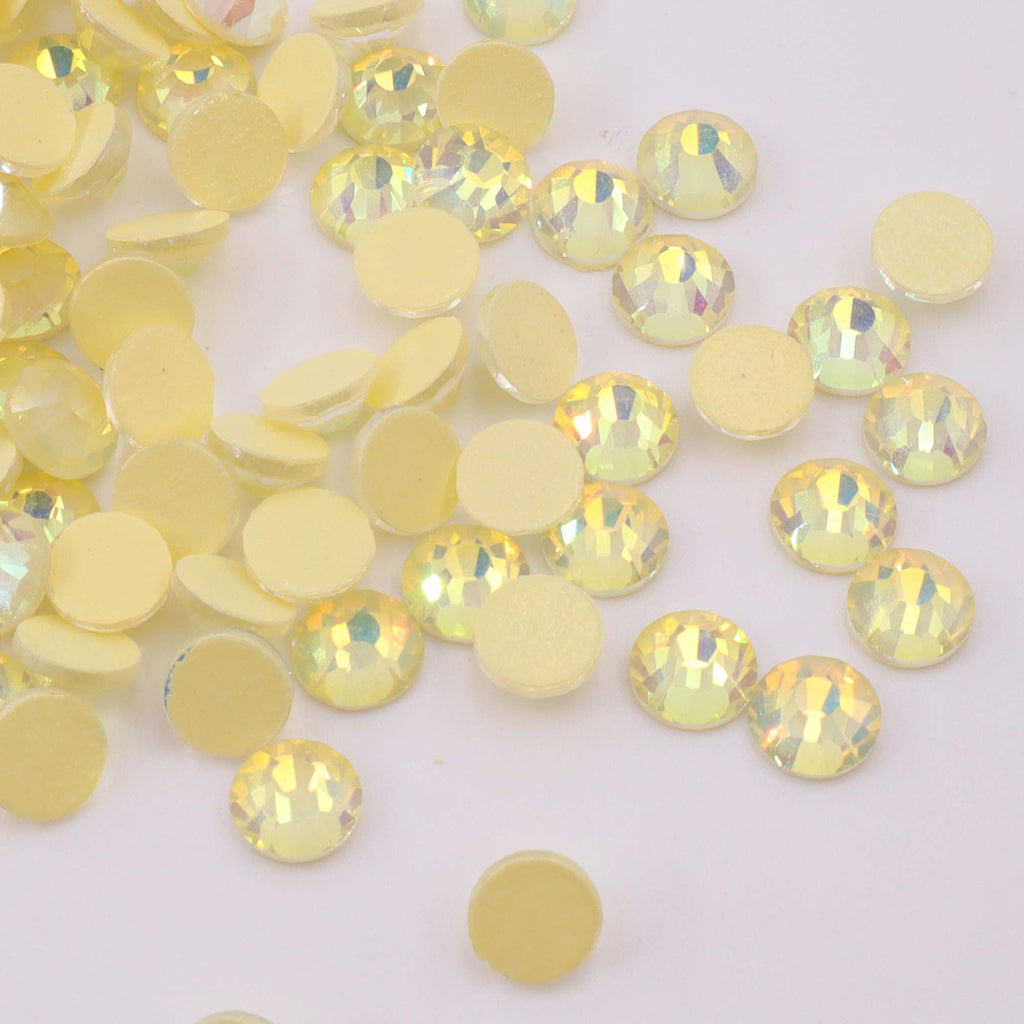 Jonquil Luminous Opal non-hotfix flatback glass rhinestones — glowing opalescent finish