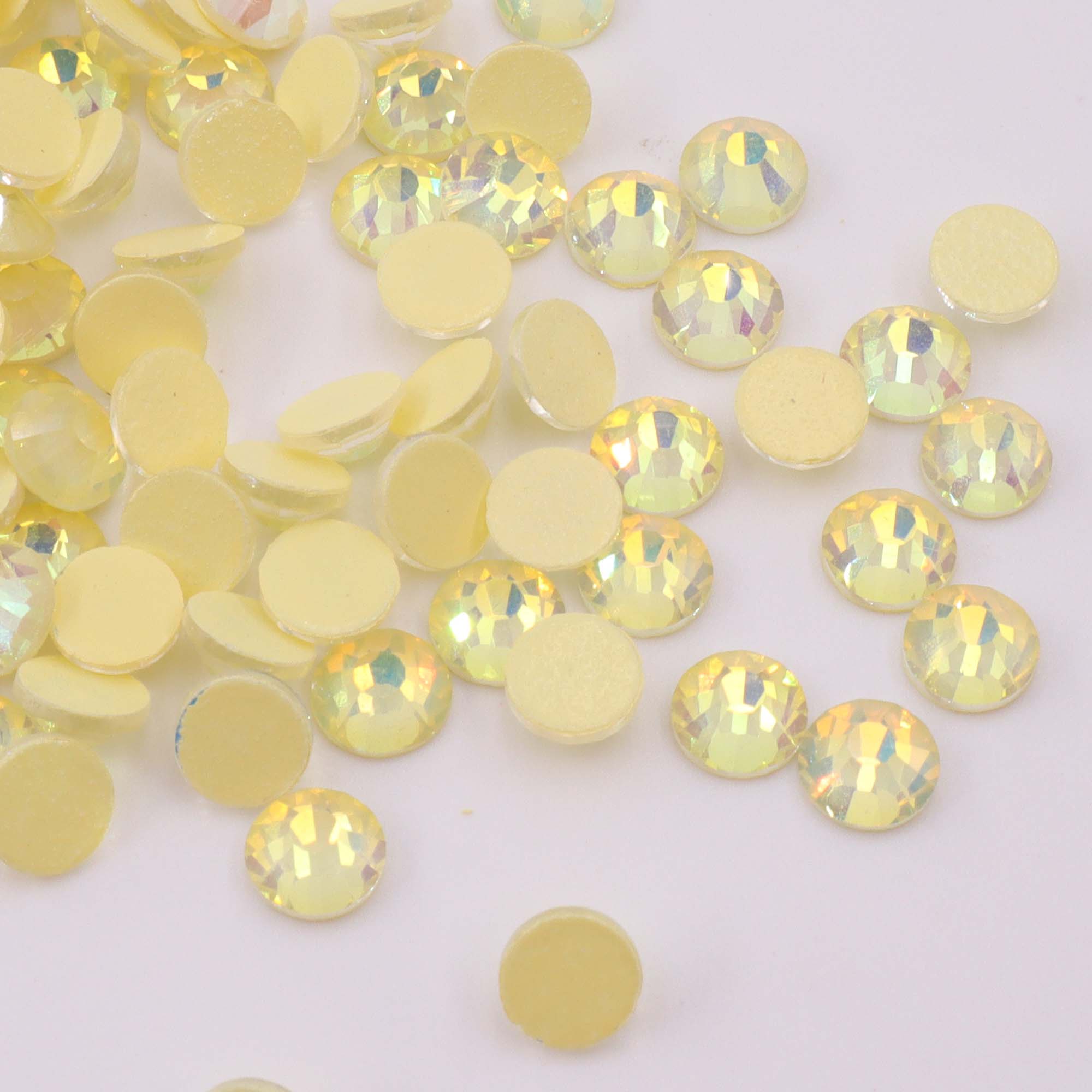 Jonquil Luminous Opal non-hotfix flatback glass rhinestones — glowing opalescent finish