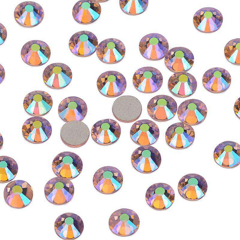 Light Pink AB rhinestones shown loose to show sparkle and cut