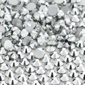 Mine Silver non-hotfix flatback glass rhinestones — deep metallic mine finish