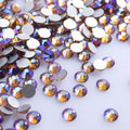 Light Colorado Topaz AB non-hotfix flatback glass rhinestones — iridescent Aurora Borealis coating