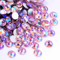 Light Pink AB non-hotfix flatback glass rhinestones — iridescent Aurora Borealis coating