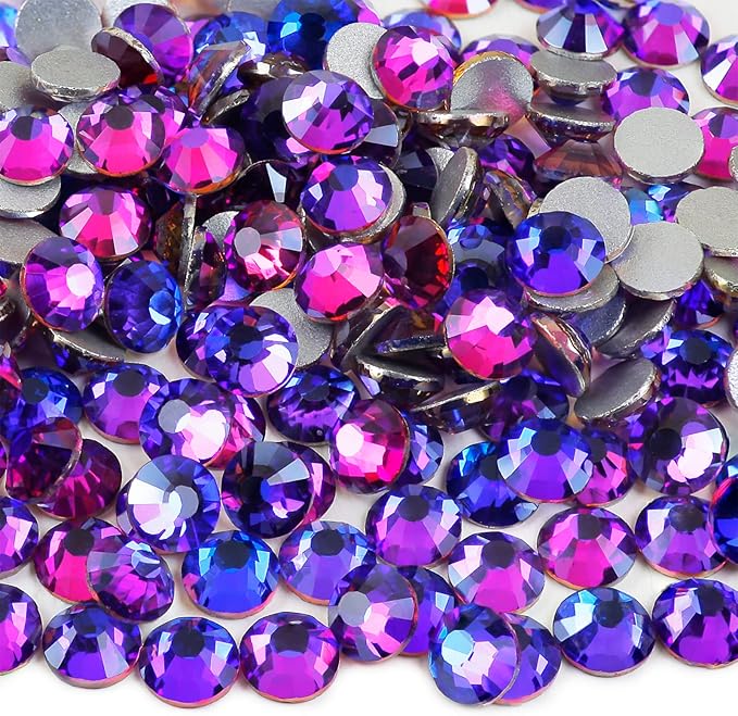 Purple Velvet non-hotfix flatback glass rhinestones — deep saturated velvet tone