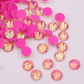 Dark Pink Luminous Opal non-hotfix flatback glass rhinestones — glowing opalescent finish