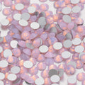 Pink Opal non-hotfix flatback glass rhinestones — milky opalescent finish