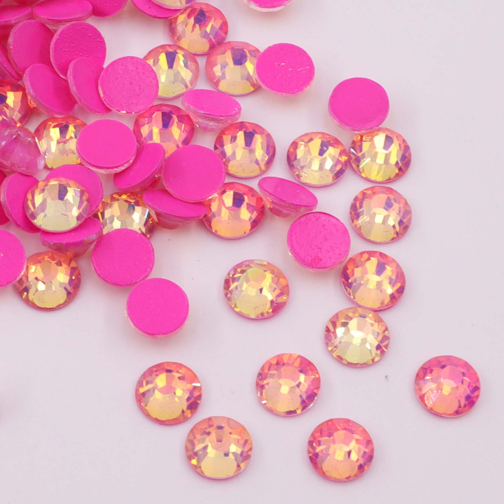 High Quality flatback rhinestones: Color - Dark Pink Luminous Opal