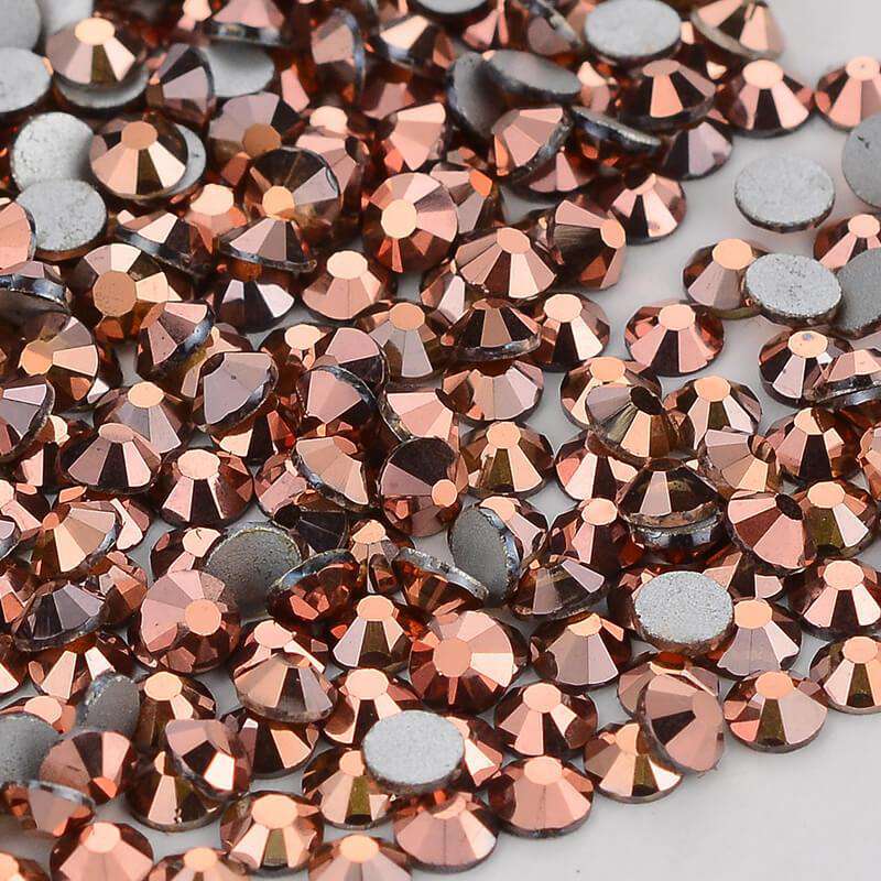 Rose Gold non-hotfix flatback glass rhinestones — loose crystal swatch