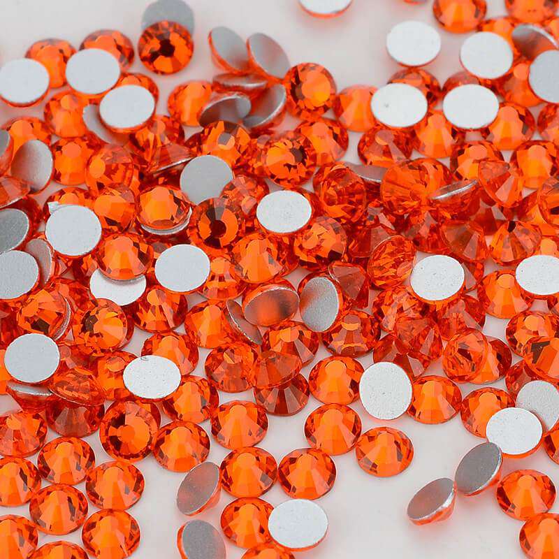 Orange non-hotfix flatback glass rhinestones — loose crystal swatch