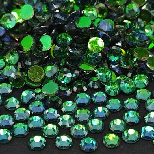 High Quality flatback rhinestones: Color - Emerald Aurora