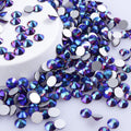 Dark Amethyst AB non-hotfix flatback glass rhinestones — iridescent Aurora Borealis coating