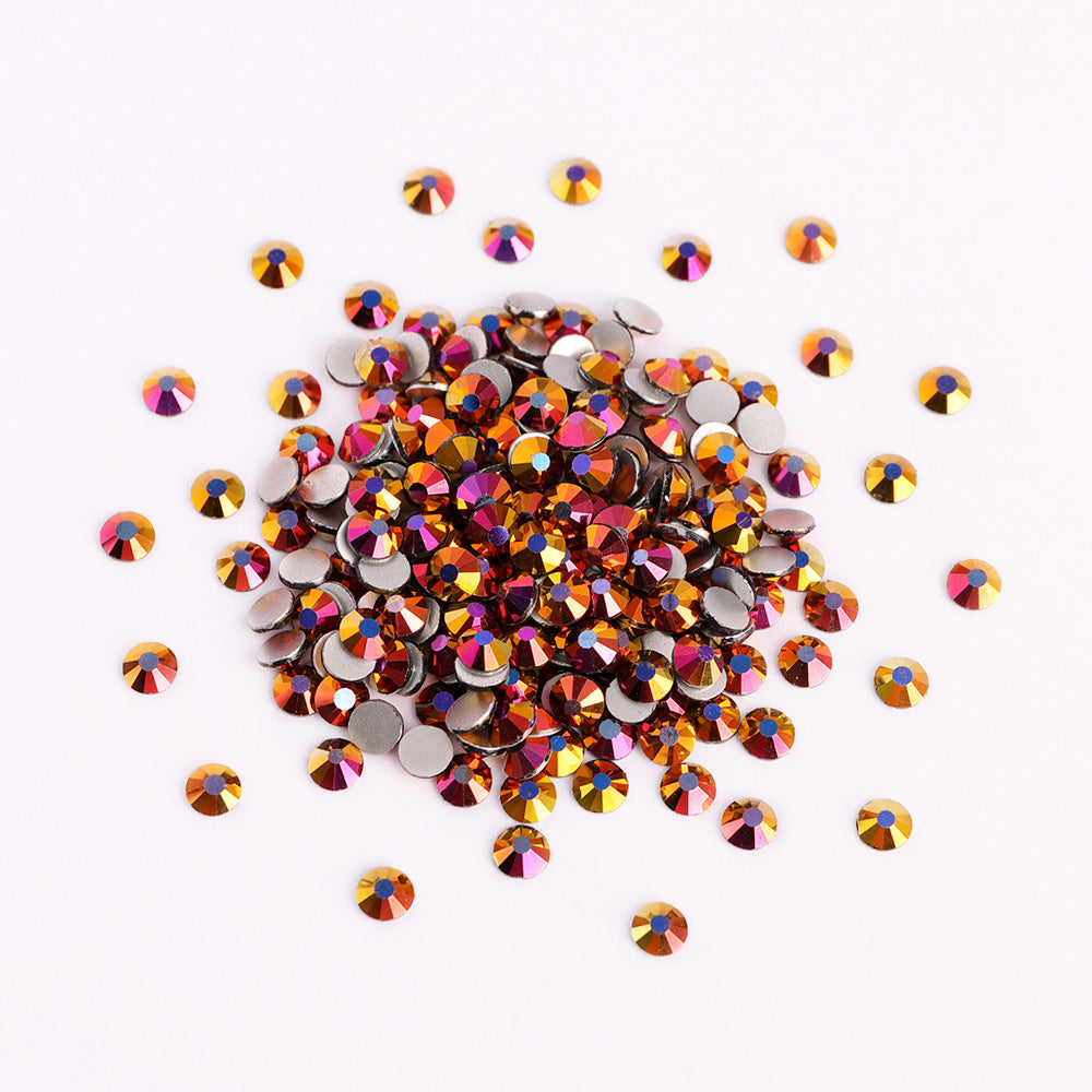 Magic Gold non-hotfix flatback glass rhinestones — colour-shifting magic coating