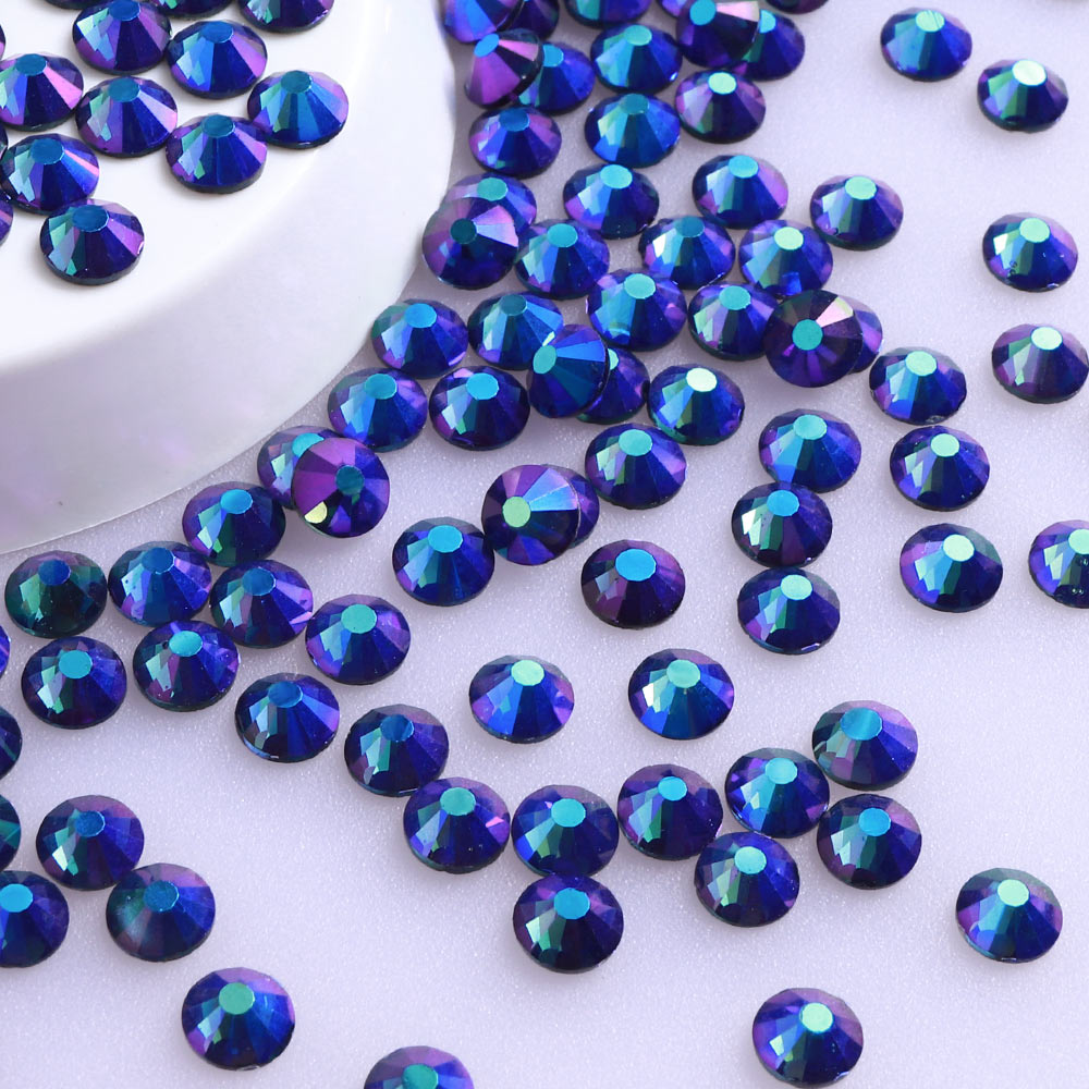 Montana AB rhinestones shown loose to show sparkle and cut