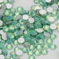 Green Opal non-hotfix flatback glass rhinestones — milky opalescent finish