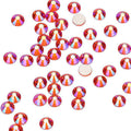 Orange AB non-hotfix flatback glass rhinestones — iridescent Aurora Borealis coating