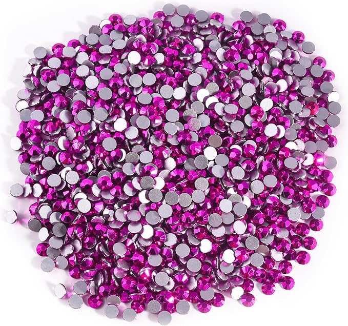 Mine Fuchsia rhinestones shown loose to show sparkle and cut
