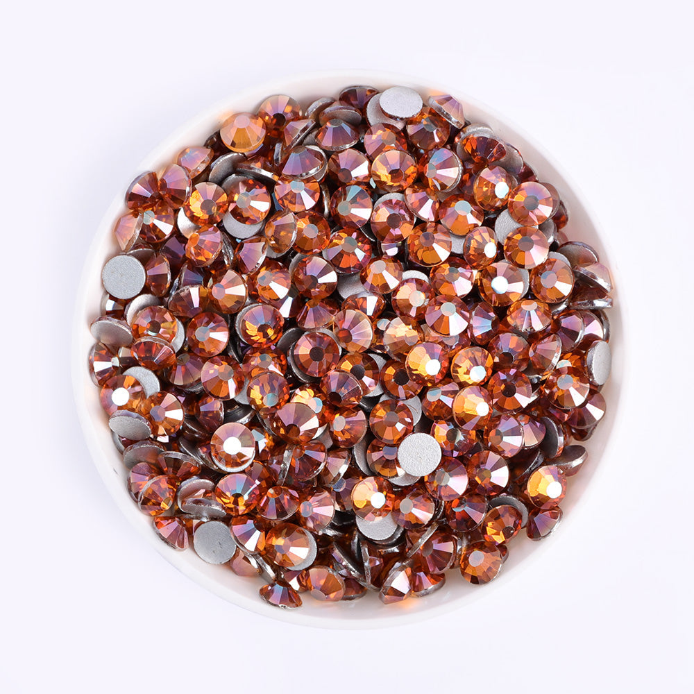 Sunset Glory rhinestones shown loose to show sparkle and cut
