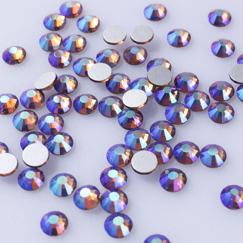 Smoke Topaz AB rhinestones shown loose to show sparkle and cut