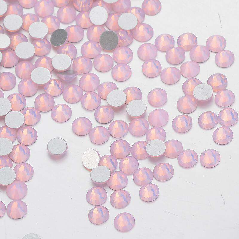 Pink Opal rhinestones shown loose to show sparkle and cut