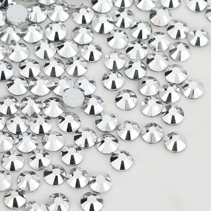 Mine Silver rhinestones shown loose to show sparkle and cut