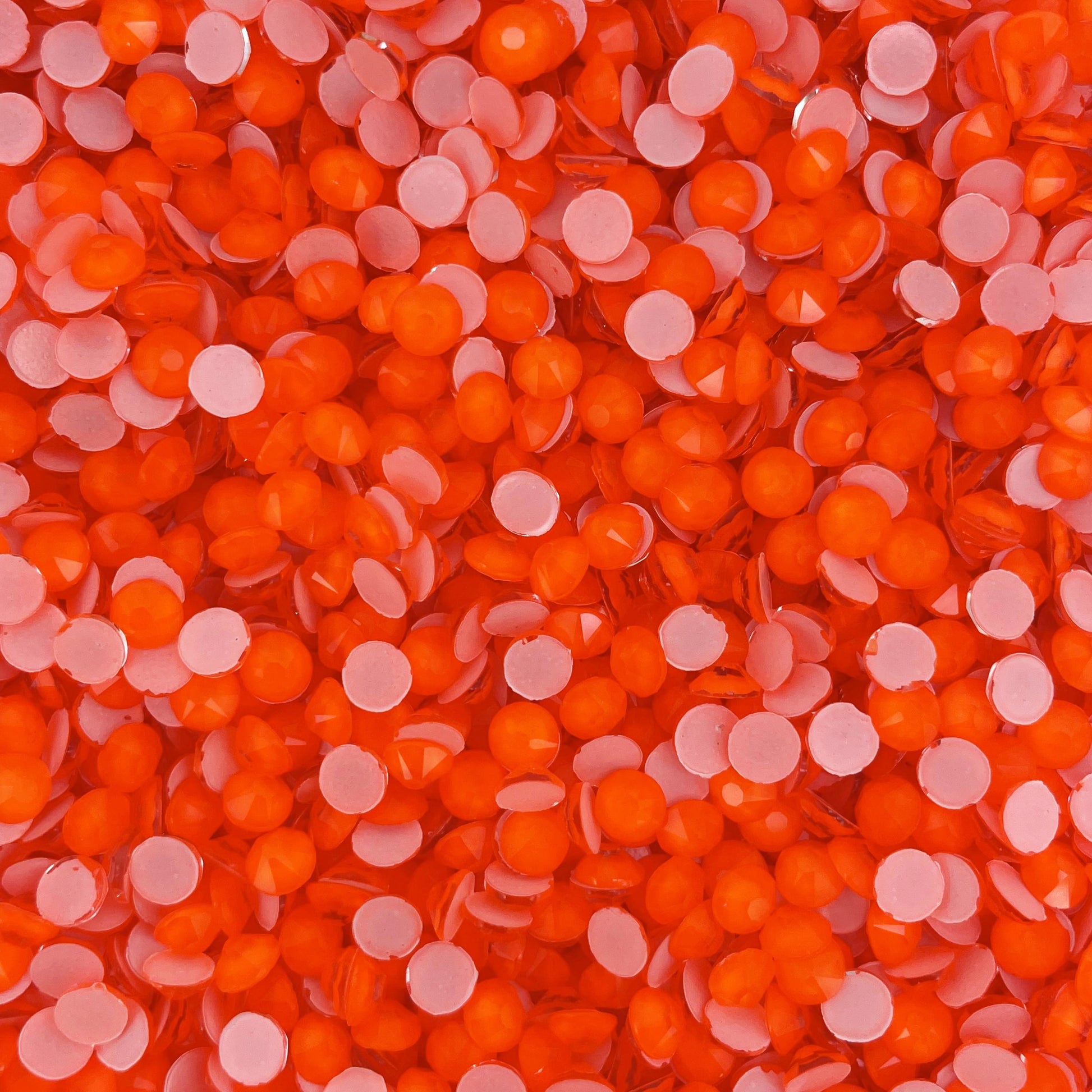 Hyacinth Neon flatback rhinestones size comparison, SS3 to SS60