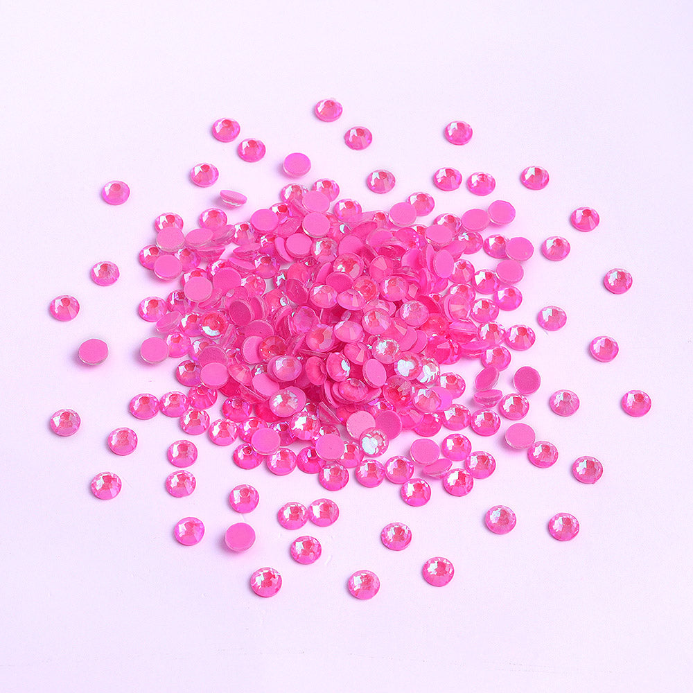 Rose Mocha flatback rhinestones size comparison, SS3 to SS60