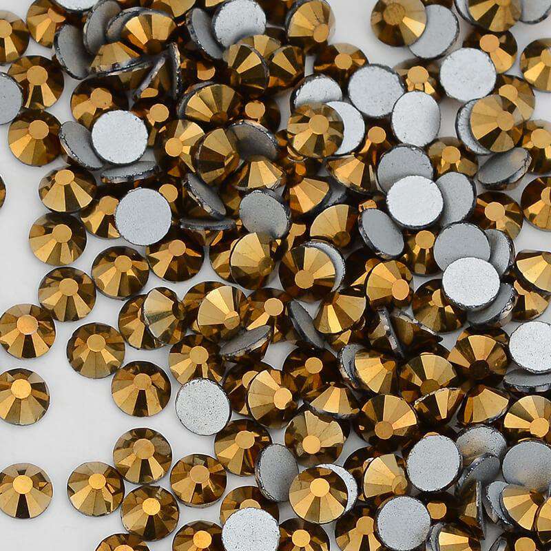 High Quality flatback rhinestones: Color - Gold