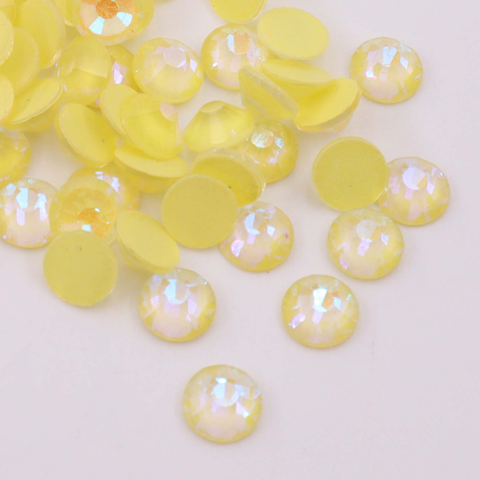 Jonquil Luminous rhinestones shown loose to show sparkle and cut