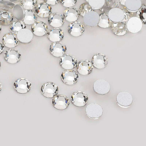 Crystal rhinestones shown loose to show sparkle and cut