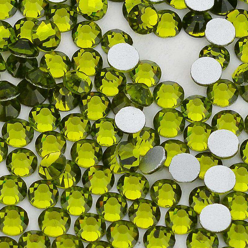 Olive non-hotfix flatback glass rhinestones — loose crystal swatch