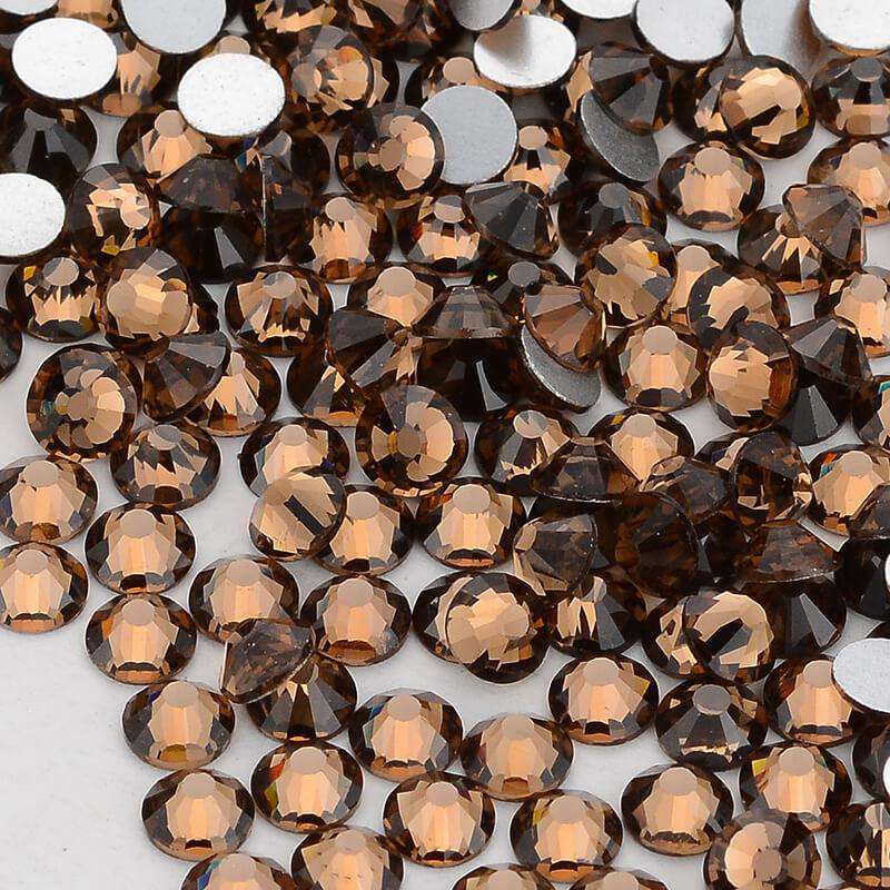 Smoked Topaz non-hotfix flatback glass rhinestones — loose crystal swatch